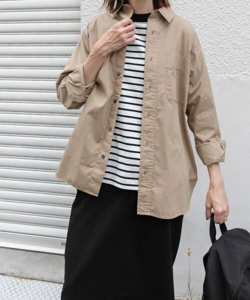＊＊URBAN RESEARCH DOORS / アーバンリサーチ ドアーズ シャツ・ブラウス | FORK&SPOON　ガーメントダイR/Cシャツ（BEIGE）