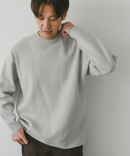 ＊＊URBAN RESEARCH DOORS / アーバンリサーチ ドアーズ ニット・セーター | ダブルフェイスプルオーバー（L.GRAY）