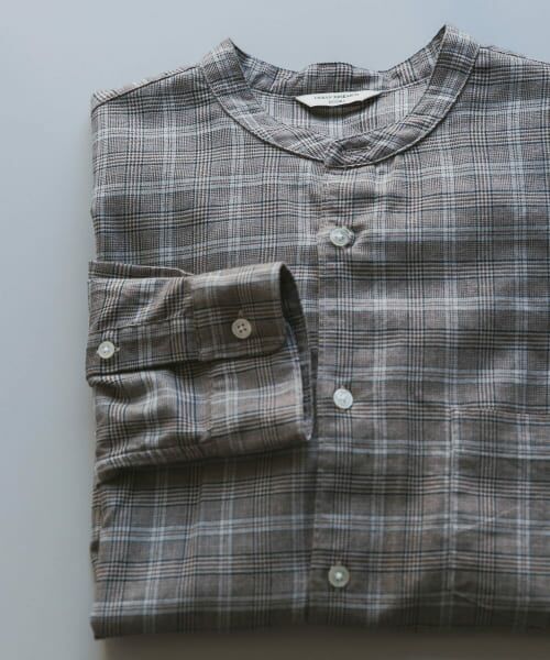 ＊＊URBAN RESEARCH DOORS / アーバンリサーチ ドアーズ シャツ・ブラウス | ビエラバンドカラーシャツ（BROWNCHECK）