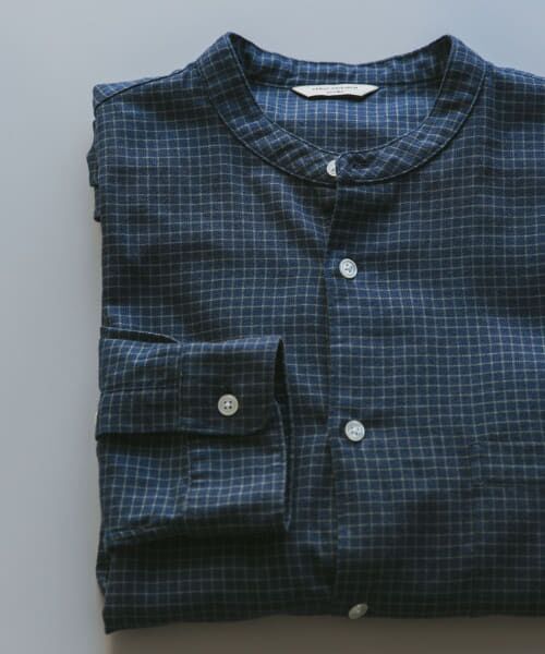 ＊＊URBAN RESEARCH DOORS / アーバンリサーチ ドアーズ シャツ・ブラウス | ビエラバンドカラーシャツ（NAVYCHECK）