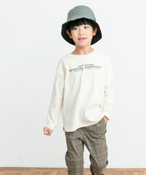 ＊＊URBAN RESEARCH DOORS / アーバンリサーチ ドアーズ トップス | コットンクルーネックロンTシャツ(KIDS)（CREAM）