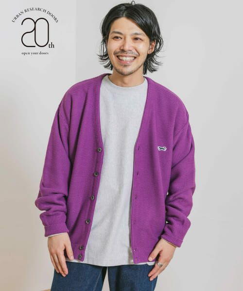 ＊＊URBAN RESEARCH DOORS / アーバンリサーチ ドアーズ カーディガン・ボレロ | 『別注』PENNEYS×DOORS　THE FOX Vネックカーディガン（PURPLE）