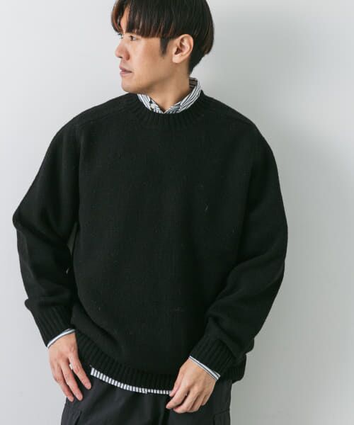 新品タグ付✨ MHL. ウール混クルーネックニット レンガ II 日本製 フロストダイウールクルーネックニット（ニット）｜D'URBAN