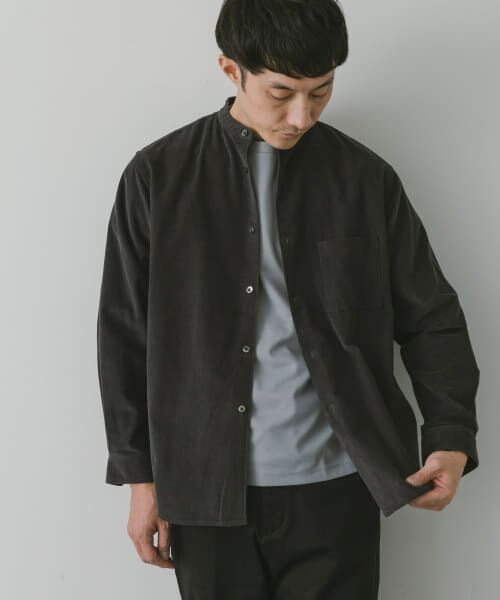 黒 コーデュロイ 半袖ワークシャツ　drew 黒 コーデュロイ 半袖ワークシャツ drew drew house - drew house