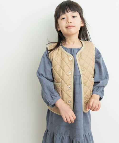 ＊＊URBAN RESEARCH DOORS / アーバンリサーチ ドアーズ アウター | リバーシブルキルトベスト(KIDS)（BEG×IVO）