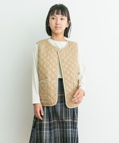 ＊＊URBAN RESEARCH DOORS / アーバンリサーチ ドアーズ アウター | リバーシブルキルトベスト(KIDS)（BEG×IVO）