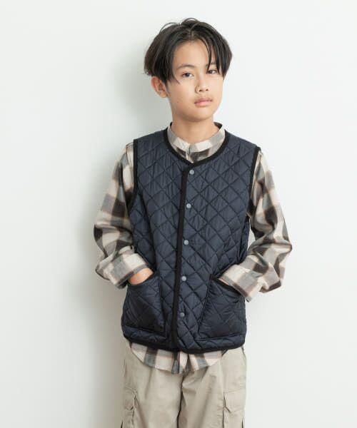 ＊＊URBAN RESEARCH DOORS / アーバンリサーチ ドアーズ アウター | リバーシブルキルトベスト(KIDS)（NVY×BK）