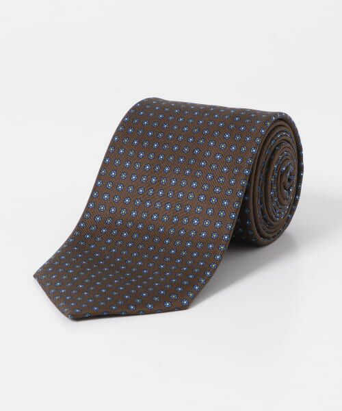 ＊＊URBAN RESEARCH DOORS / アーバンリサーチ ドアーズ ネクタイ | LIFE STYLE TAILOR　DAVID EVANS シルクプリントタイ2（02BROWN）
