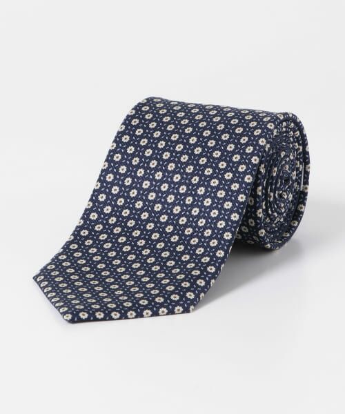 ＊＊URBAN RESEARCH DOORS / アーバンリサーチ ドアーズ ネクタイ | LIFE STYLE TAILOR　DAVID EVANS シルクプリントタイ2（01NAVY）
