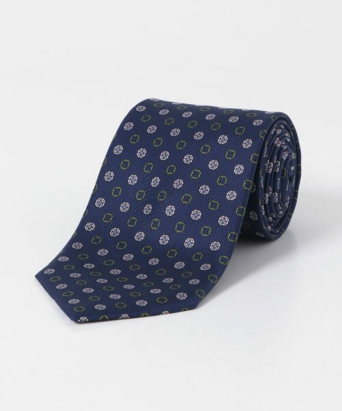 ＊＊URBAN RESEARCH DOORS / アーバンリサーチ ドアーズ ネクタイ | LIFE STYLE TAILOR　DAVID EVANS シルクプリントタイ2（03NAVY）