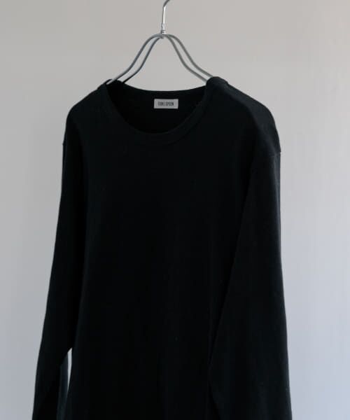 ＊＊URBAN RESEARCH DOORS / アーバンリサーチ ドアーズ Tシャツ | FORK&SPOON　ラフィー天竺クルーネックTシャツ（BLACK）