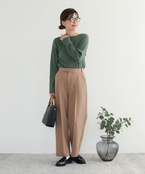 クロップドトラウザーズ（レーヨン& リネン） IGARASHI TROUSERS（五十嵐トラウザーズ）コットンリネンカルゼ