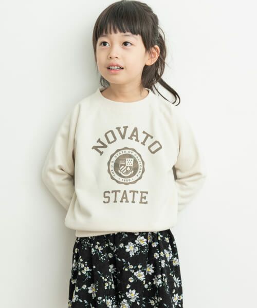 ＊＊URBAN RESEARCH DOORS / アーバンリサーチ ドアーズ トップス | 『親子リンク』フロッキープリントスウェット(KIDS)（CREAM）