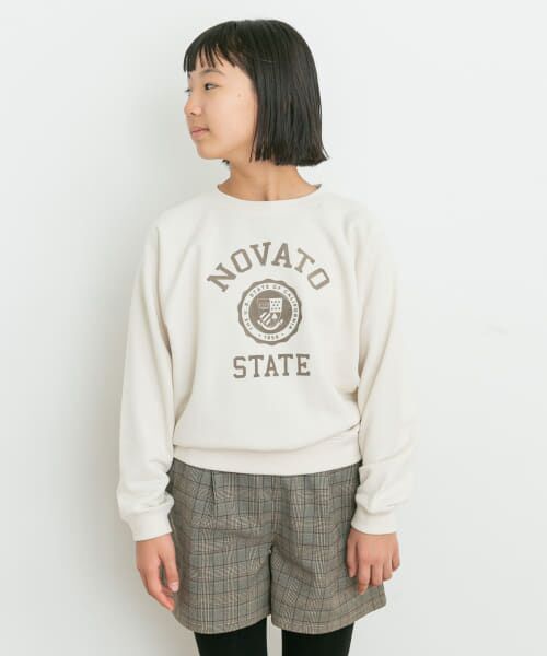 ＊＊URBAN RESEARCH DOORS / アーバンリサーチ ドアーズ トップス | 『親子リンク』フロッキープリントスウェット(KIDS)（CREAM）