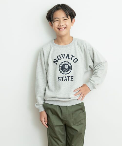 ＊＊URBAN RESEARCH DOORS / アーバンリサーチ ドアーズ トップス | 『親子リンク』フロッキープリントスウェット(KIDS)（TOP GRAY）