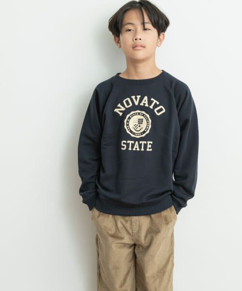 ＊＊URBAN RESEARCH DOORS / アーバンリサーチ ドアーズ トップス | 『親子リンク』フロッキープリントスウェット(KIDS)（NAVY）