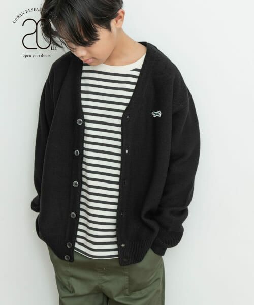 ＊＊URBAN RESEARCH DOORS / アーバンリサーチ ドアーズ ニット・セーター | 『別注』PENNEYS×DOORS　THE FOX VネックCD(KIDS)（BLACK）