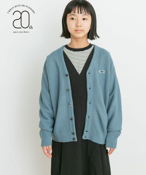 ＊＊URBAN RESEARCH DOORS / アーバンリサーチ ドアーズ ニット・セーター | 『別注』PENNEYS×DOORS　THE FOX VネックCD(KIDS)（BLUE GRAY）