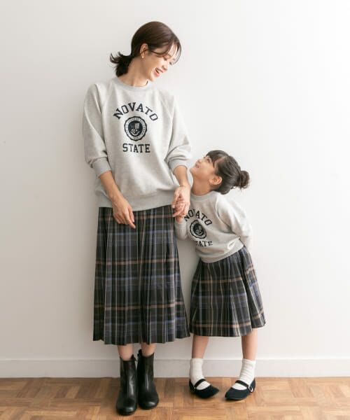 ＊＊URBAN RESEARCH DOORS / アーバンリサーチ ドアーズ パンツ | 『親子リンク』カラーチェックスカート(KIDS)（GRY×BLUE）