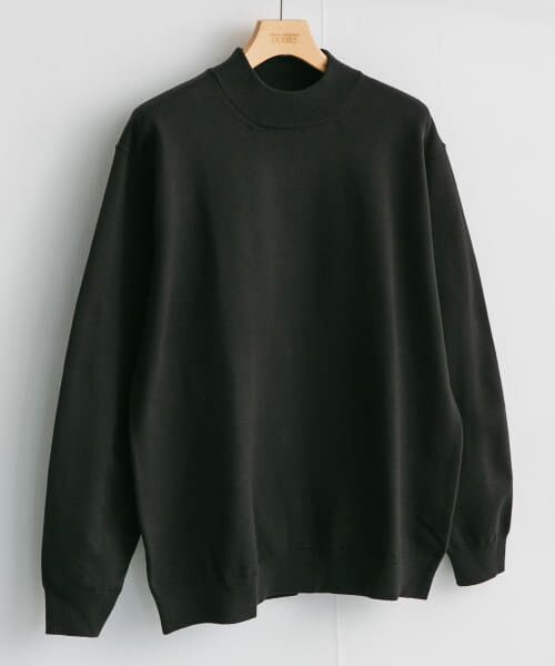 ＊＊URBAN RESEARCH DOORS / アーバンリサーチ ドアーズ ニット・セーター | 『XLサイズあり』ハイゲージモックネックニット（BLACK）