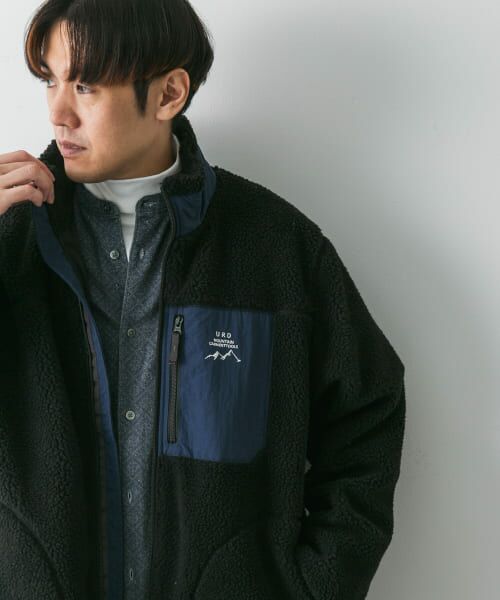 ＊＊URBAN RESEARCH DOORS / アーバンリサーチ ドアーズ ブルゾン | 防風ボアジップブルゾン（BLACK）