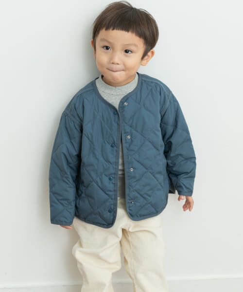 ＊＊URBAN RESEARCH DOORS / アーバンリサーチ ドアーズ アウター | Sorona中綿ライトキルトジャケット(KIDS)（SMOKEBLUE）