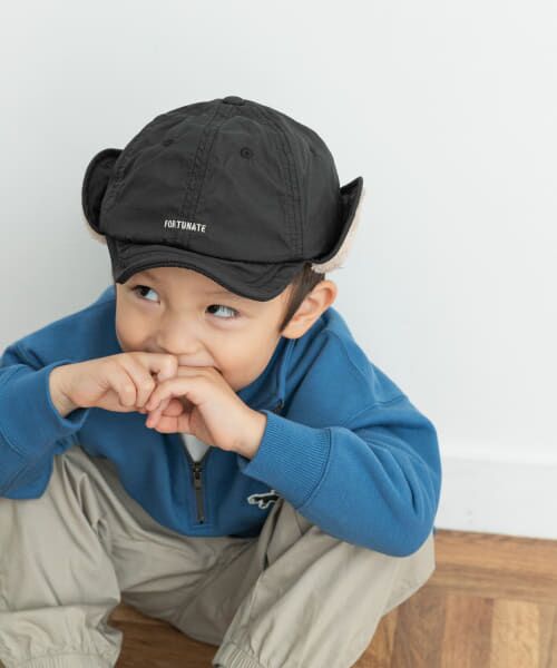 ＊＊URBAN RESEARCH DOORS / アーバンリサーチ ドアーズ 服飾雑貨 | 耳当て付きキャップ(KIDS)（BLACK）