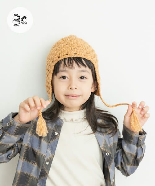 ＊＊URBAN RESEARCH DOORS / アーバンリサーチ ドアーズ 服飾雑貨 | 耳付き柄編みニット帽(KIDS)（ORANGE）