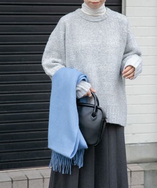 ＊＊URBAN RESEARCH DOORS / アーバンリサーチ ドアーズ ニット・セーター | FORK&SPOON　ストレッチヤーンクルーネックニット（GRAY）