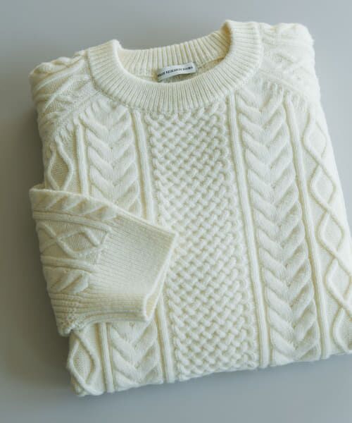 ＊＊URBAN RESEARCH DOORS / アーバンリサーチ ドアーズ ニット・セーター | アラン編みクルーネックニット（OFF）