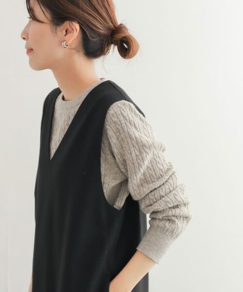 ＊＊URBAN RESEARCH DOORS / アーバンリサーチ ドアーズ ニット・セーター | ウール混ケーブルコンパクトニット（TOP　GREGE）