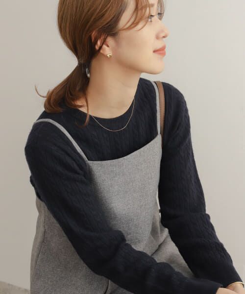 ＊＊URBAN RESEARCH DOORS / アーバンリサーチ ドアーズ ニット・セーター | ウール混ケーブルコンパクトニット（DARK NAVY）