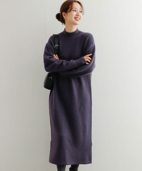 ＊＊URBAN RESEARCH DOORS / アーバンリサーチ ドアーズ ワンピース | ヘアリーKNITワンピース（PURPLE）