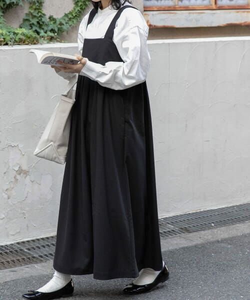 ＊＊URBAN RESEARCH DOORS / アーバンリサーチ ドアーズ ワンピース | FORK&SPOON　ウエストスイッチジャンパースカート（BLACK）