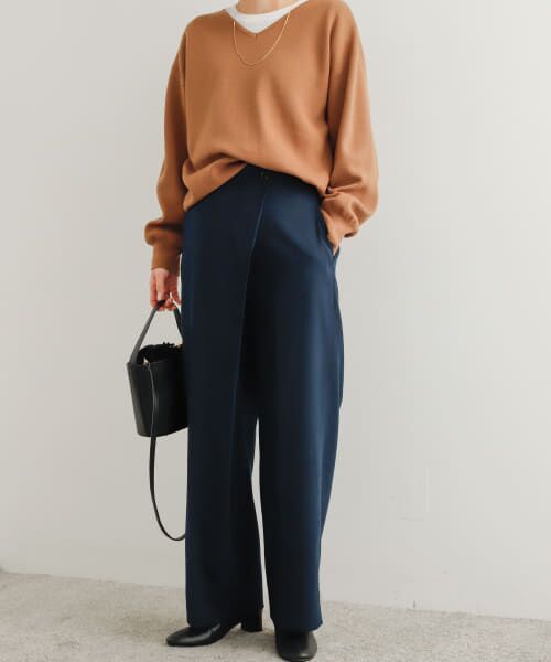 ＊＊URBAN RESEARCH DOORS / アーバンリサーチ ドアーズ その他パンツ | ラップワイドパンツ（NAVY）