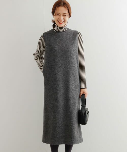 セール】 ウール混カットジャンパースカート （ワンピース