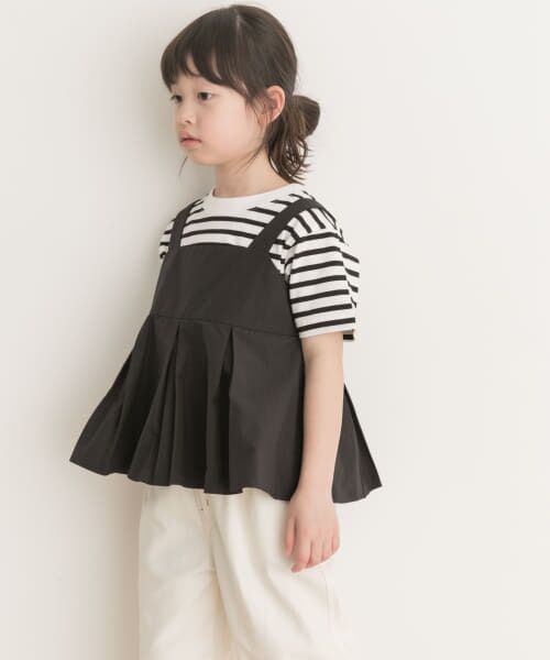 ＊＊URBAN RESEARCH DOORS / アーバンリサーチ ドアーズ トップス | ペプラムキャミソールブラウス(KIDS)（BLACK）