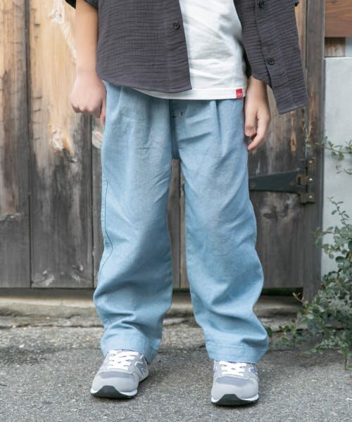 ＊＊URBAN RESEARCH DOORS / アーバンリサーチ ドアーズ パンツ | ツイルタックストレートパンツ(KIDS)（BLUE）
