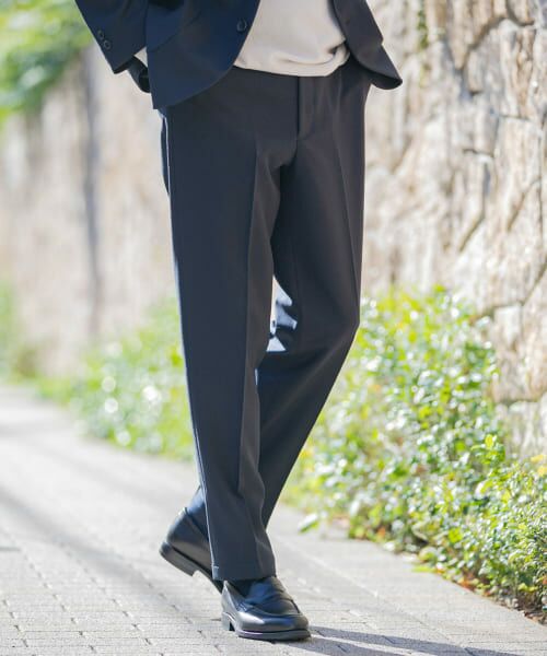 ＊＊URBAN RESEARCH DOORS / アーバンリサーチ ドアーズ スラックス・ドレスパンツ | 『イージーケア』LIFE STYLE TAILOR　ブラッシュドウールライクコンフォータブルパンツ（NAVY）