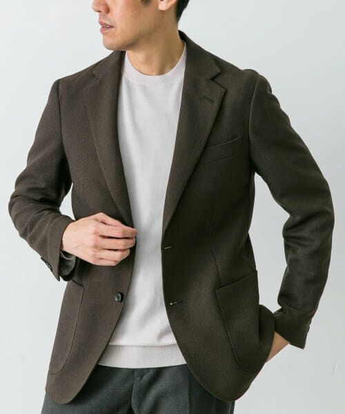 美品 LIFE STYLE TAILOR　カノコジャージジャケット 2セット LIFE STYLE TAILOR CANONICO JACKET2(44 BROWN): ドレスライン