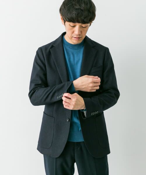 24SS✨ボールジィ ライトドライツイル テーラードジャケット 36 ネイビー ライトサッカー ノーカラージャケット ネイビー【AOKI公式通販】