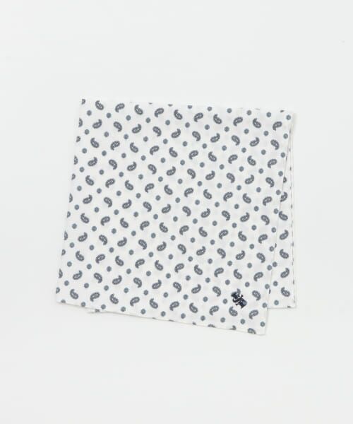 ＊＊URBAN RESEARCH DOORS / アーバンリサーチ ドアーズ ハンカチ | LIFE STYLE TAILOR　ペイズリー柄コットンハンカチ（WHITE）