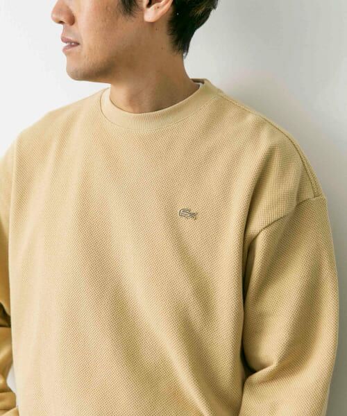 新品　別注　LACOSTE×DOORS　長袖Tシャツ　アイボリー　Lサイズ セール】 『別注』LACOSTE×DOORS thick pique crew long-sleeve