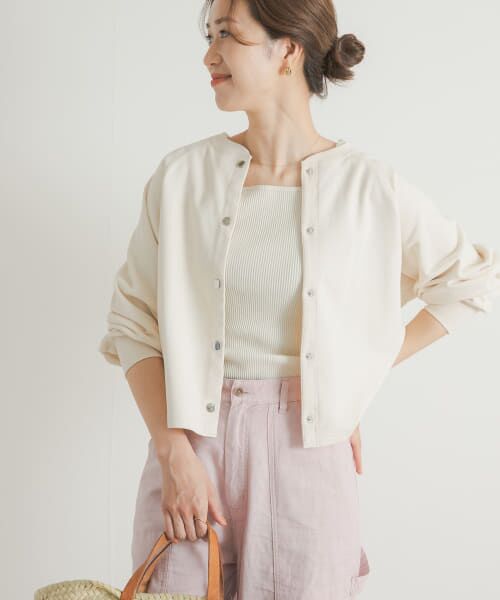＊＊URBAN RESEARCH DOORS / アーバンリサーチ ドアーズ カーディガン・ボレロ | コットンスウェットラグランショートカーディガン（IVORY）