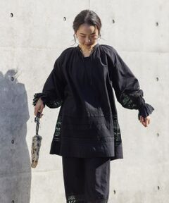 『セットアップ対応』レースドッキングチュニックブラウス