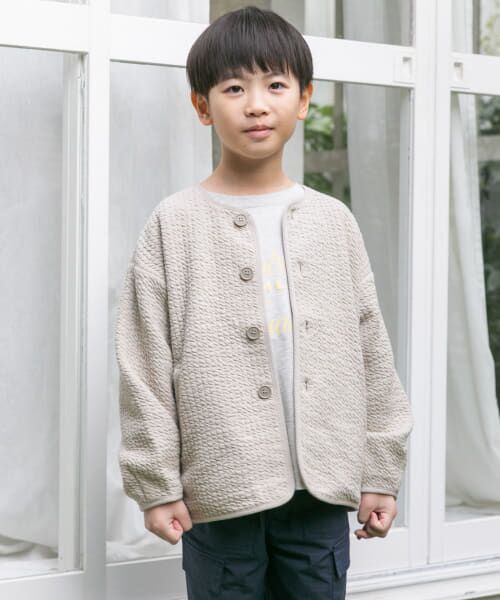 ＊＊URBAN RESEARCH DOORS / アーバンリサーチ ドアーズ アウター | 『親子リンク』キルトノーカラージャケット(KIDS)（GREIGE）