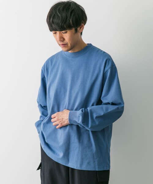 ＊＊URBAN RESEARCH DOORS / アーバンリサーチ ドアーズ Tシャツ | USAコットンロングスリーブTシャツ（BLUE）
