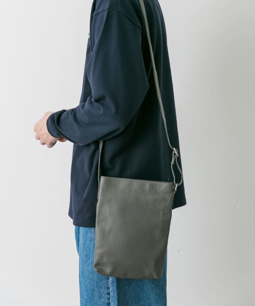 ＊＊URBAN RESEARCH DOORS / アーバンリサーチ ドアーズ ショルダーバッグ | レザーショルダー（Gray）
