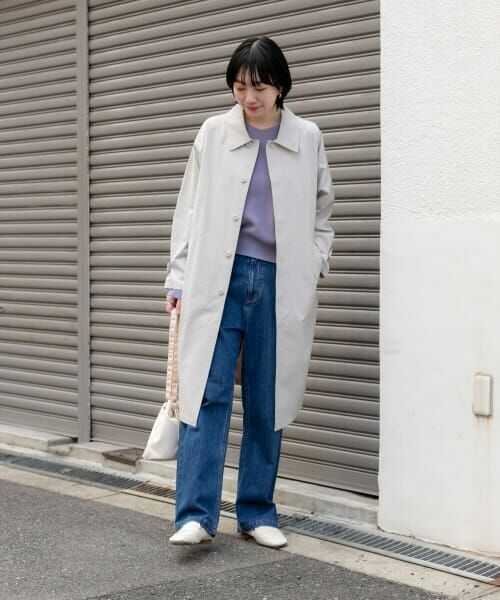 今期発売　URBANRESEARCH　アイボリー コート セール】 塩縮コットンステンカラーコート （ステンカラーコート