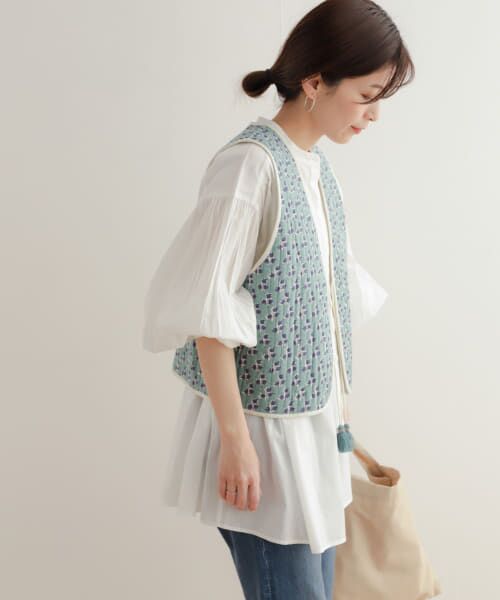 ＊＊URBAN RESEARCH DOORS / アーバンリサーチ ドアーズ ダウンジャケット・ベスト | コットンリバーシブルキルティングベスト（NATURAL）